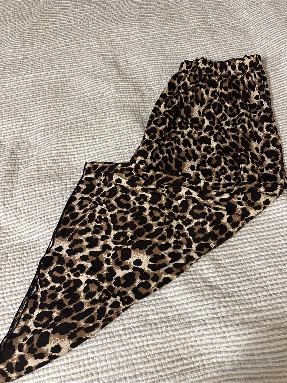 SHEIN Brown and Black Leopard Print Capris